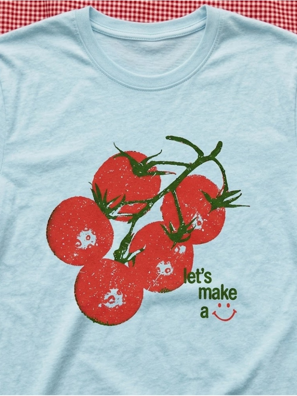 Gildan Light Blue with Red Tomato - Picture 2 of 2